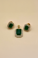 Emerald Charm Pendant Set