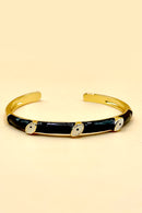 Black Enamel Evil Eye Bracelet
