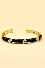 Black Enamel Evil Eye Bracelet