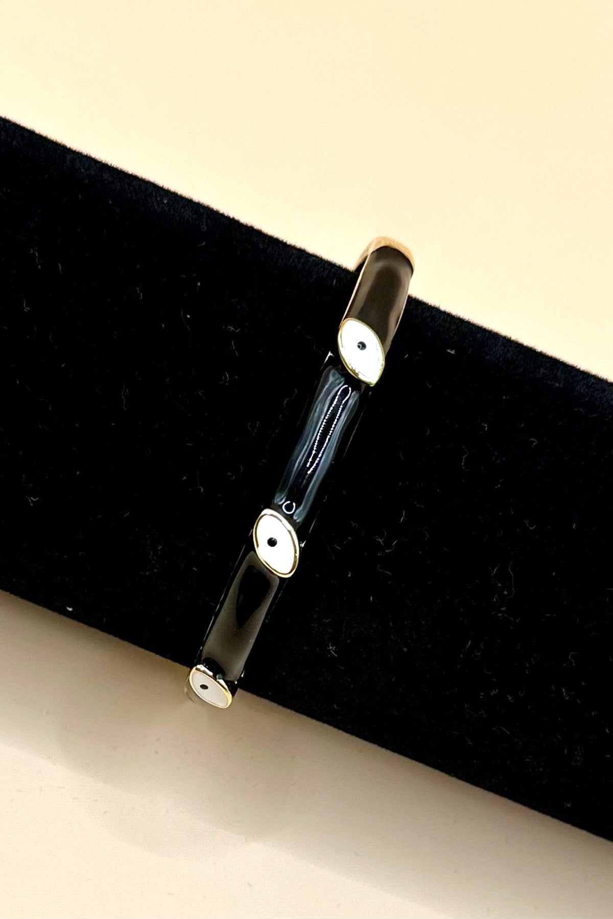 Black Enamel Evil Eye Bracelet