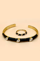 Black Enamel Evil Eye Bracelet