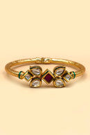 Kundan & Ruby Stone Kada Bracelet