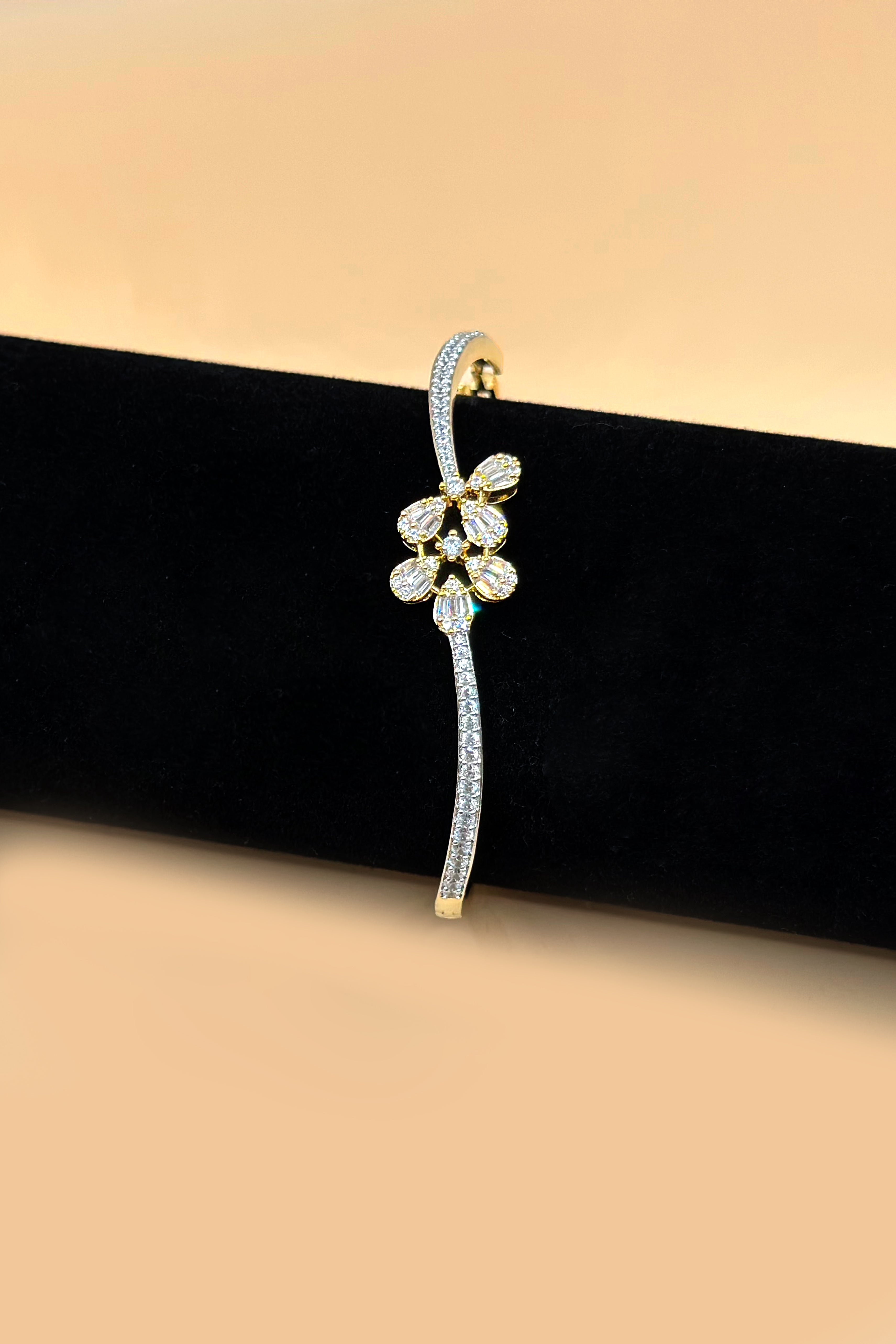 Floral AD Bracelet in Gold