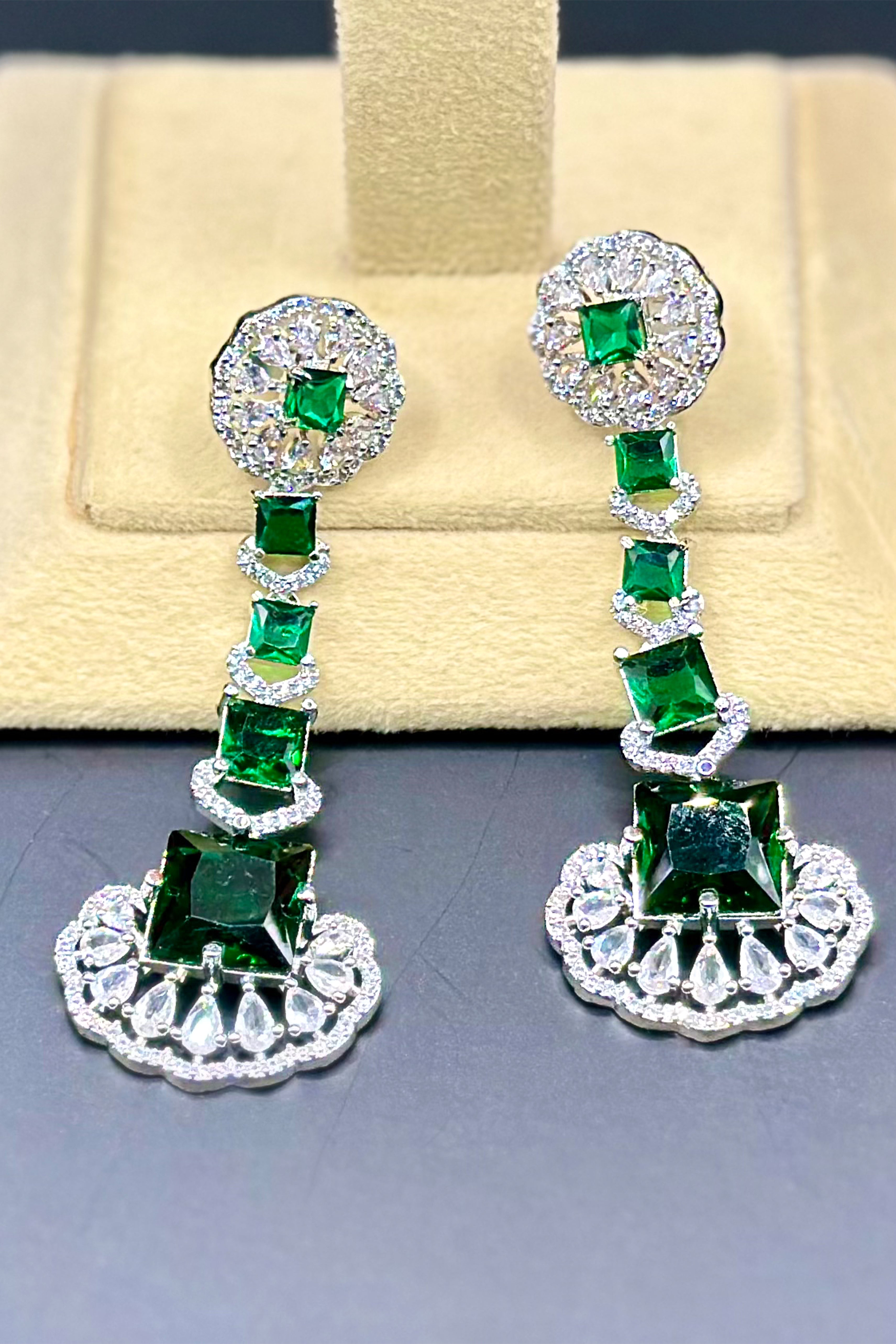 Emerald Green Ad Earrings