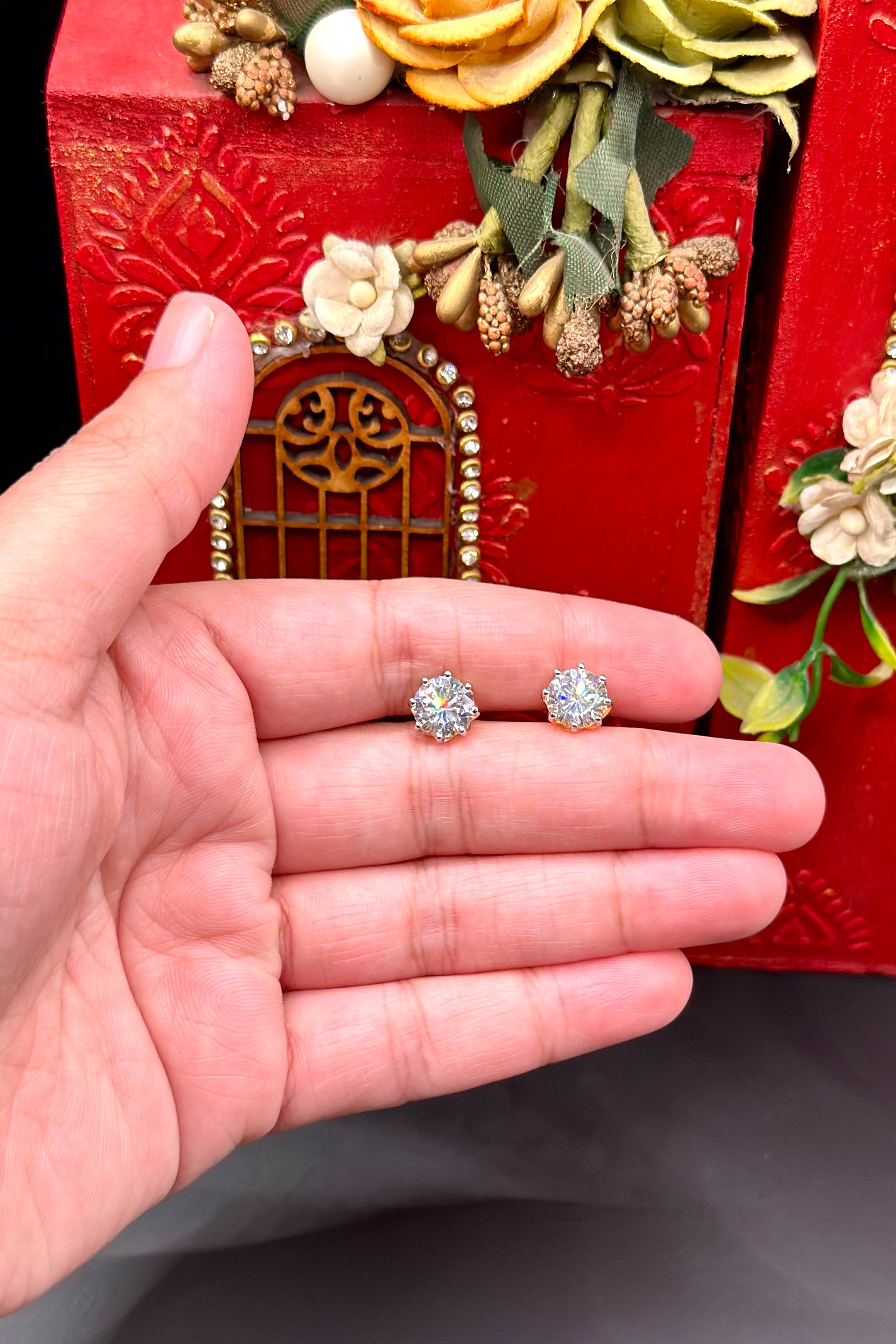 Classic Solitaire Stud (Big) - Rose Gold