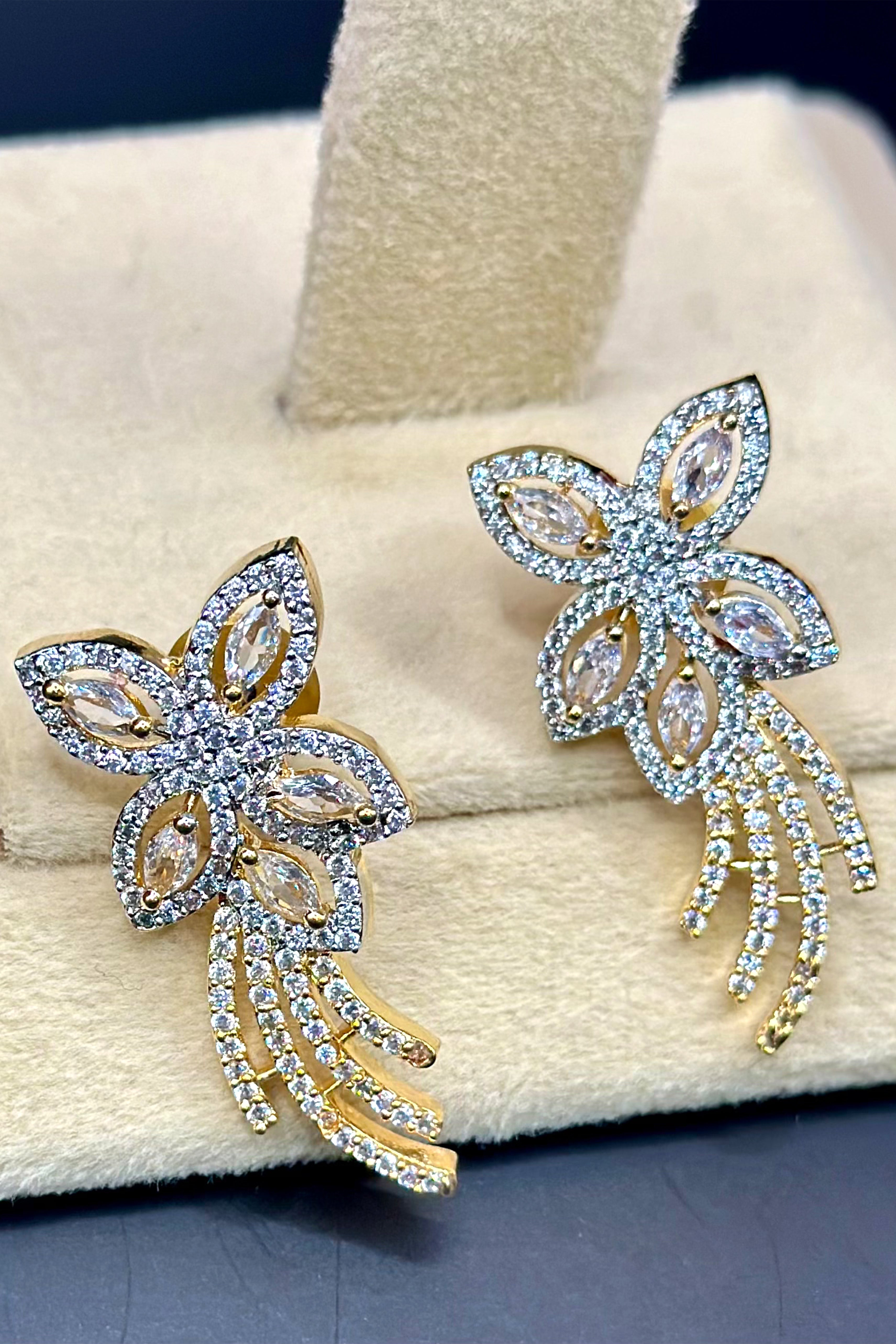 Floral Cascade AD Earrings