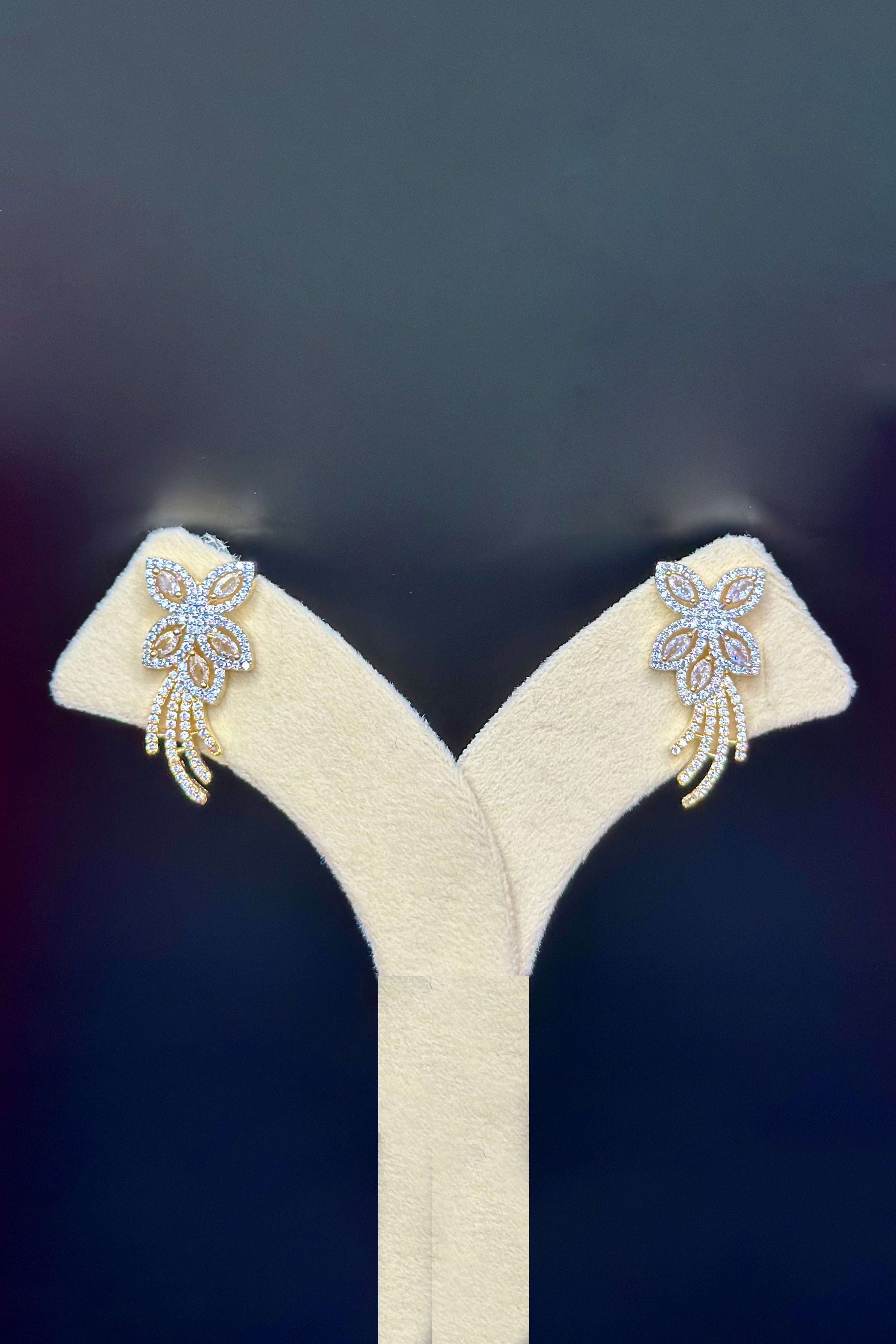 Floral Cascade AD Earrings