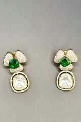 Designer Floral Stud - Green