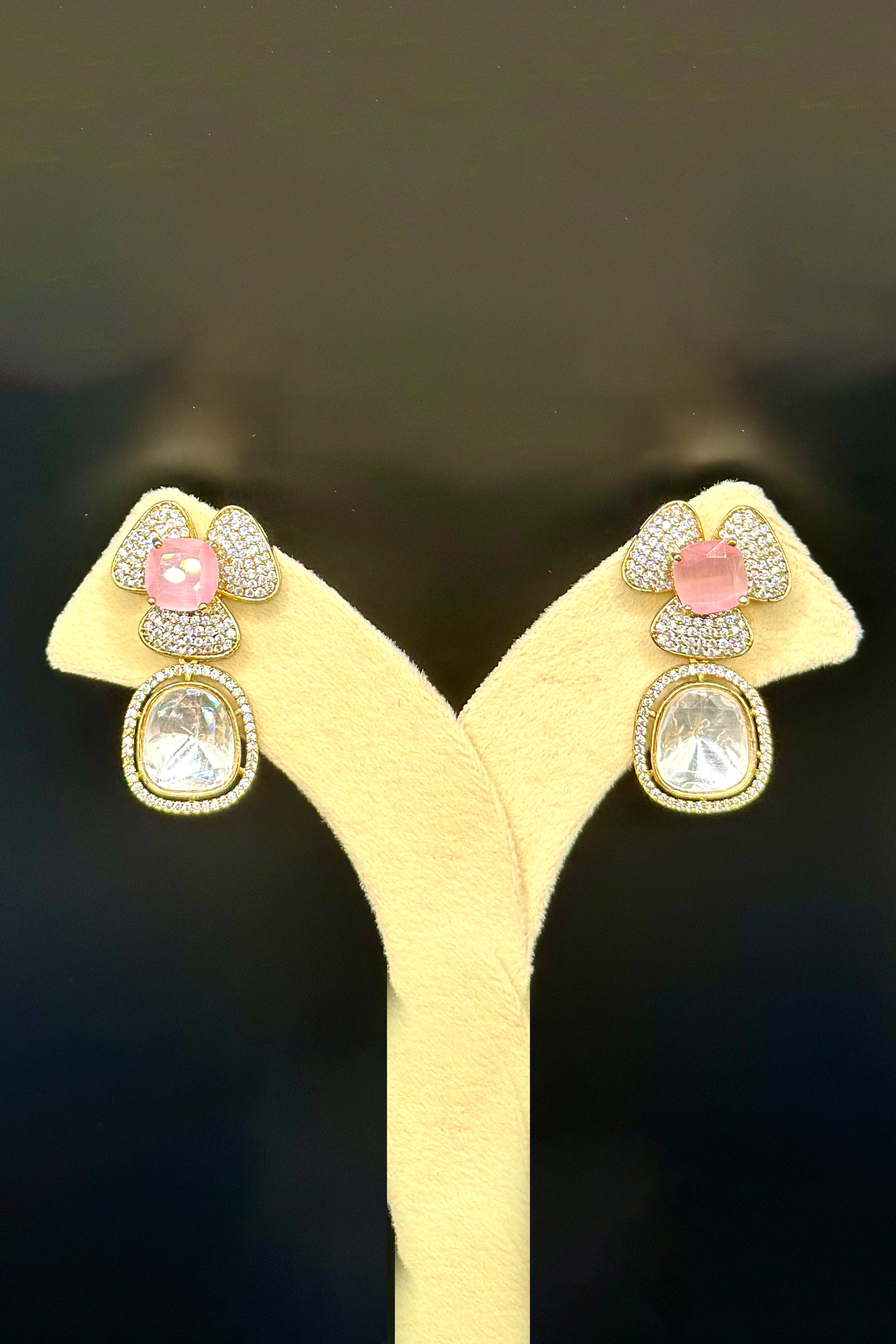 Designer Floral Stud - Pink