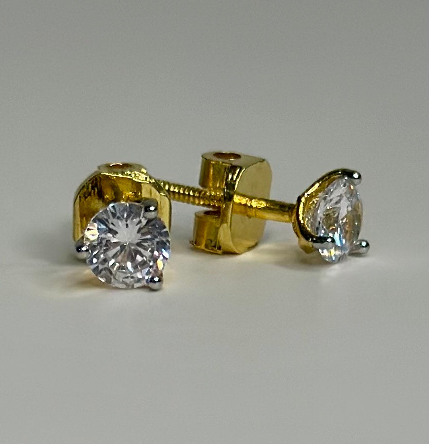 Classic Solitaire Studs (Small) - Gold