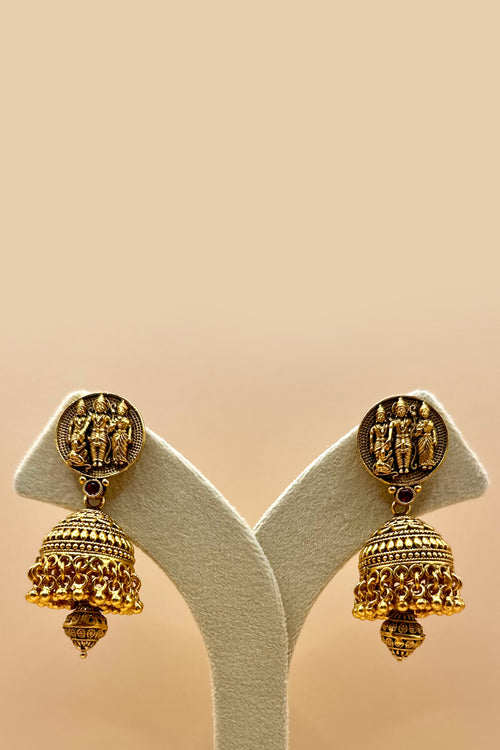 Antique Gold Coin Ram Darbar Temple Necklace