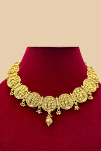 Antique Gold Coin Ram Darbar Temple Necklace