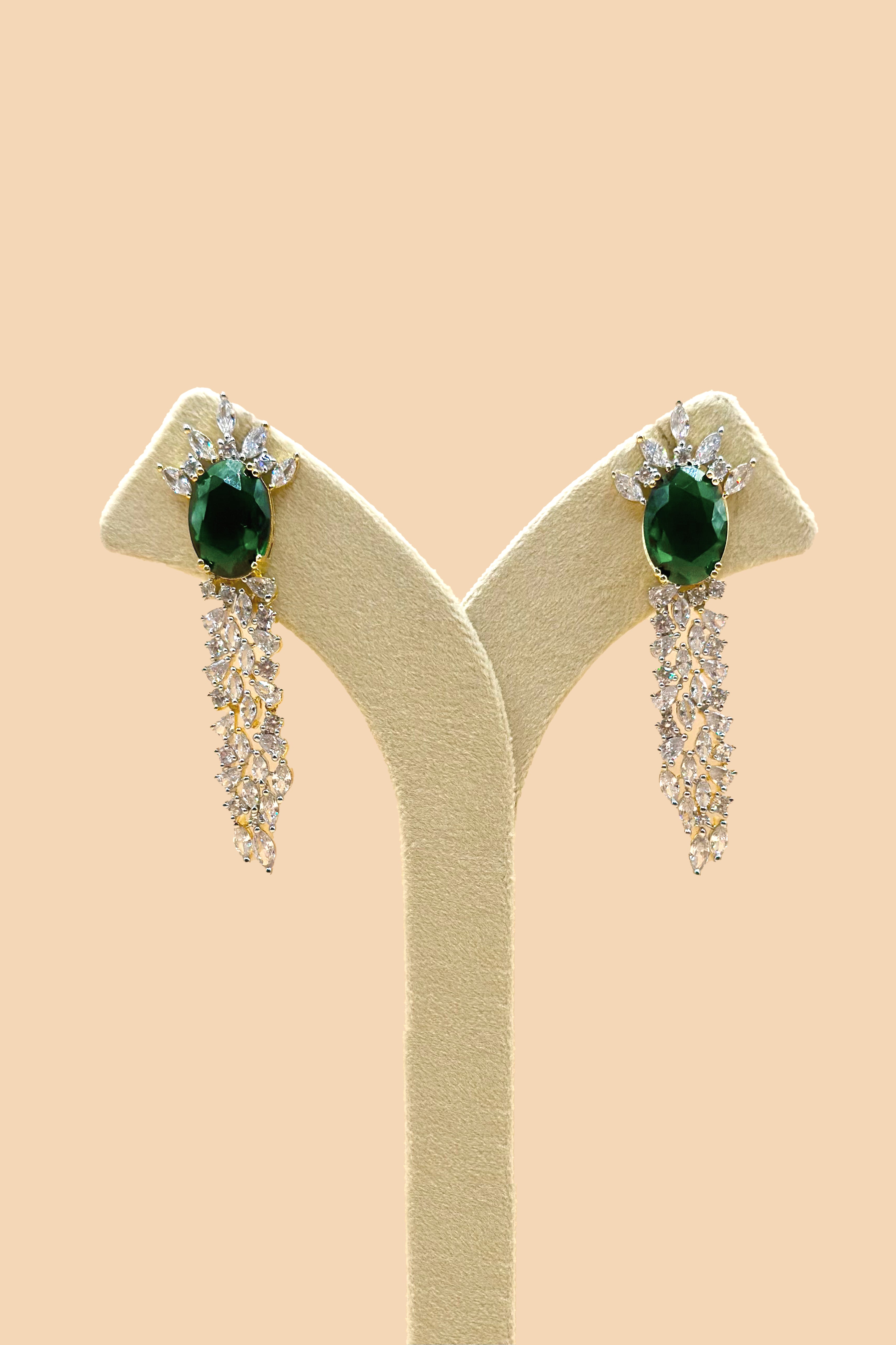 Emerald Radiance American Diamond Necklace Set