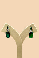 Green Stone American Diamond Set