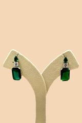 Green Stone American Diamond Set