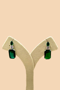 Green Stone American Diamond Set
