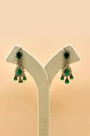 Green Stone Necklace Set with Earrings -  Emerald Green