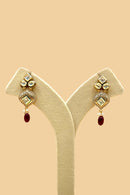 Kundan Pearl Necklace Set - Deep Maroon