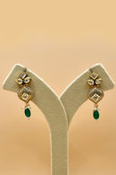 Kundan Pearl Necklace Set - Green
