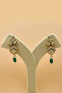 Kundan Pearl Necklace Set - Green