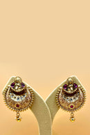 Temple Pendant Necklace with Pearl Beads - Ruby Red