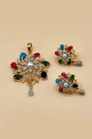 Navratan Radiance Pendant Set