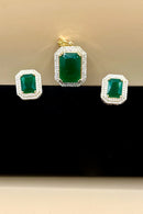Emerald Charm Pendant Set
