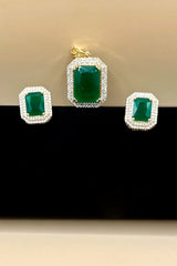 Emerald Charm Pendant Set