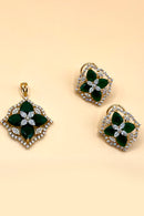 Emerald Blossom Floral Pendant Set
