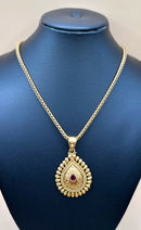 Antique Teardrop Ruby Pendant Set