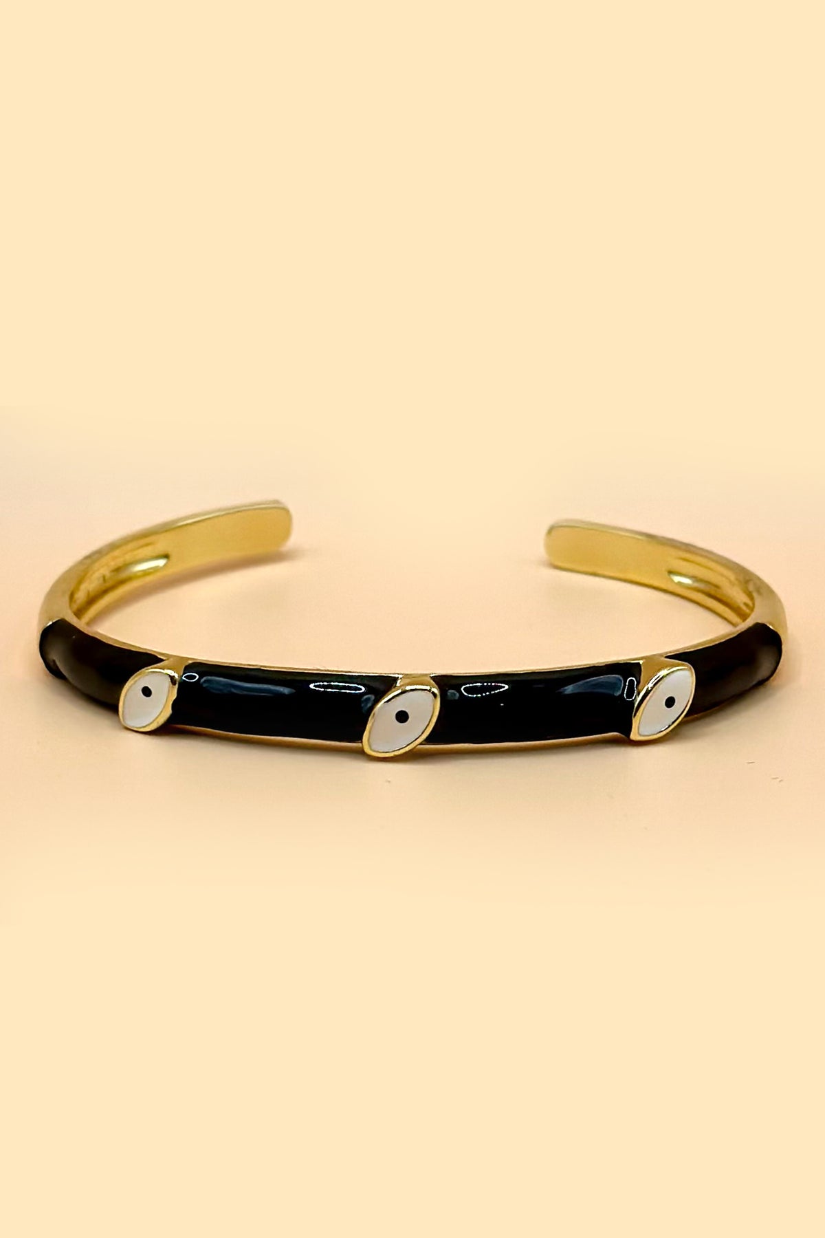 Black Enamel Evil Eye Bracelet