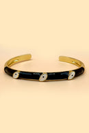 Black Enamel Evil Eye Bracelet