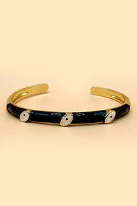 Black Enamel Evil Eye Bracelet