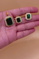 Emerald Charm Pendant Set