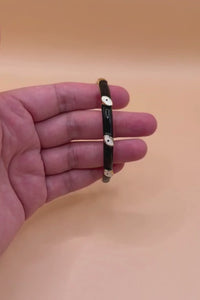 Black Enamel Evil Eye Bracelet