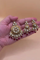 Antique Kundan Pendant Set - Ruby Red