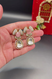 Designer Floral Stud - Pink