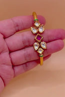 Kundan & Ruby Stone Kada Bracelet