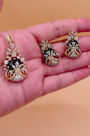 Sparkle Blue Stone Pendant Set - Blue