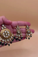 Antique Kundan Pendant Set - Green