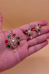 Navratan Radiance Pendant Set