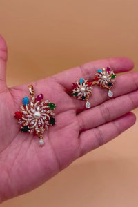 Navratan Radiance Pendant Set