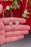 Halo Round Stud Earring