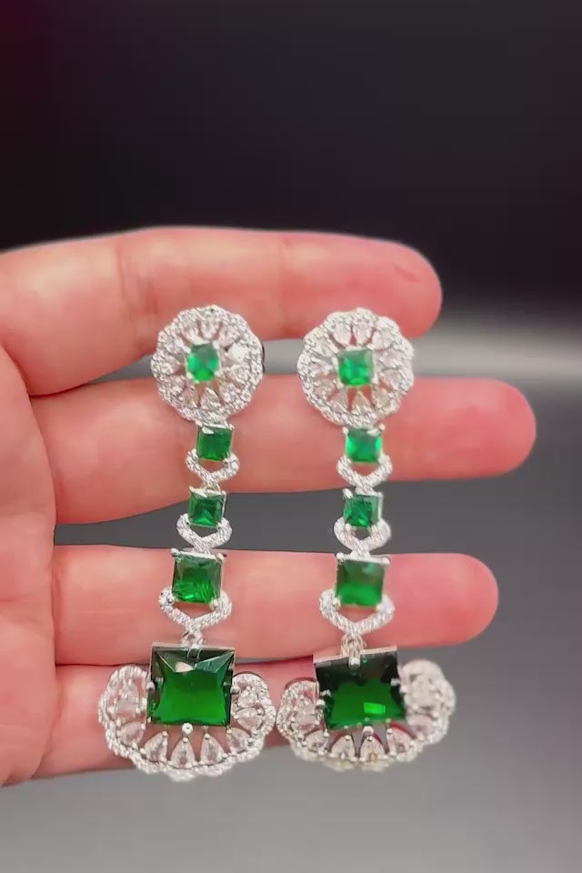 Emerald Green Ad Earrings