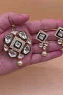 Royal Kundan Pearl Pendant Set